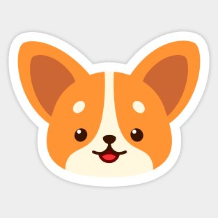 Cute corgi face Sticker